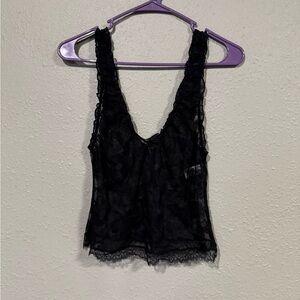 Aerie black lace tank top NWT